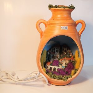 Vase décor jaune
